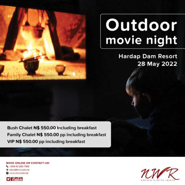 Join us for an evening of movie magic under the stars! We'll be hosting an Outdoor Movie Night at Hardap Resort on 28 May - Book now!
#NWRMemories #TravelWithNWR #Namibia #Africa #travelafrica #travel #tourist #NWR #instatravel #NWRMoments